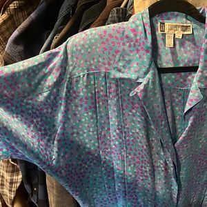 Vintage silk dress with collar